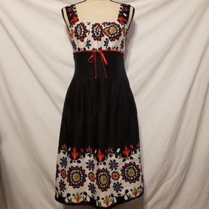 NEW RONNIE BEE Colorful Floral Black Dress 4